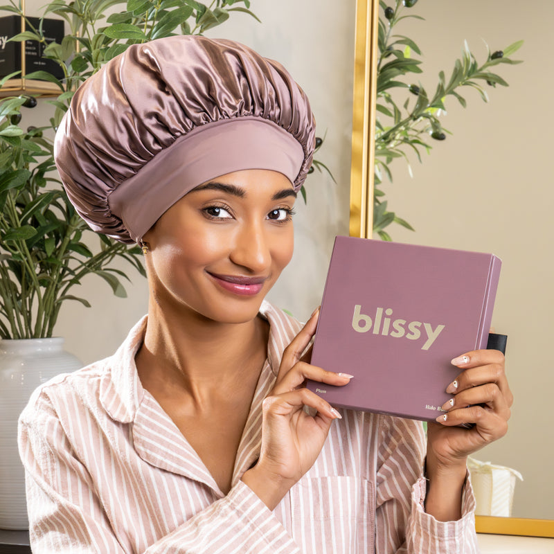 Blissy Halo Bonnet - Plum - Blissy Mulberry Silk Blissy Halo Bonnet ā Plum