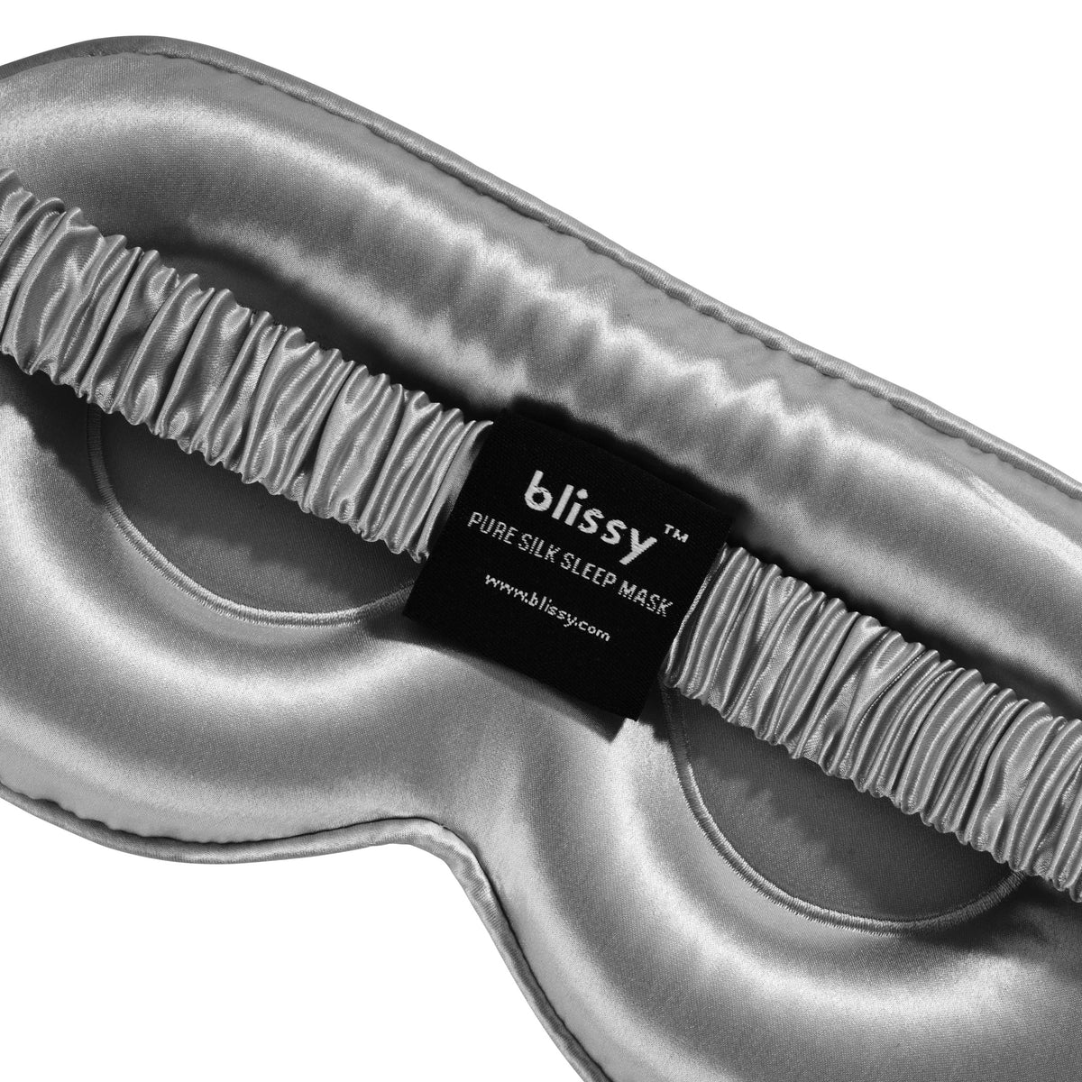 Grey Sleep Mask Close-Up – Blissy 22 Momme Silk