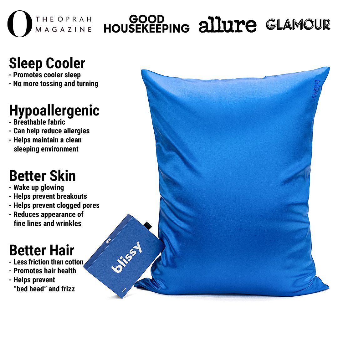 Azure Mulberry Silk Pillowcase – Blissy Standard