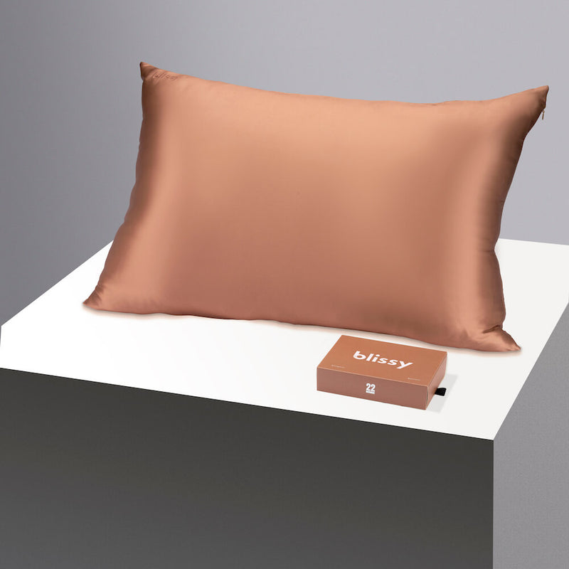 Pillowcase - Cinnamon - Queen - Blissy Queen Cinnamon Pillowcase – 22 Momme Mulberry Silk, 100% Silk