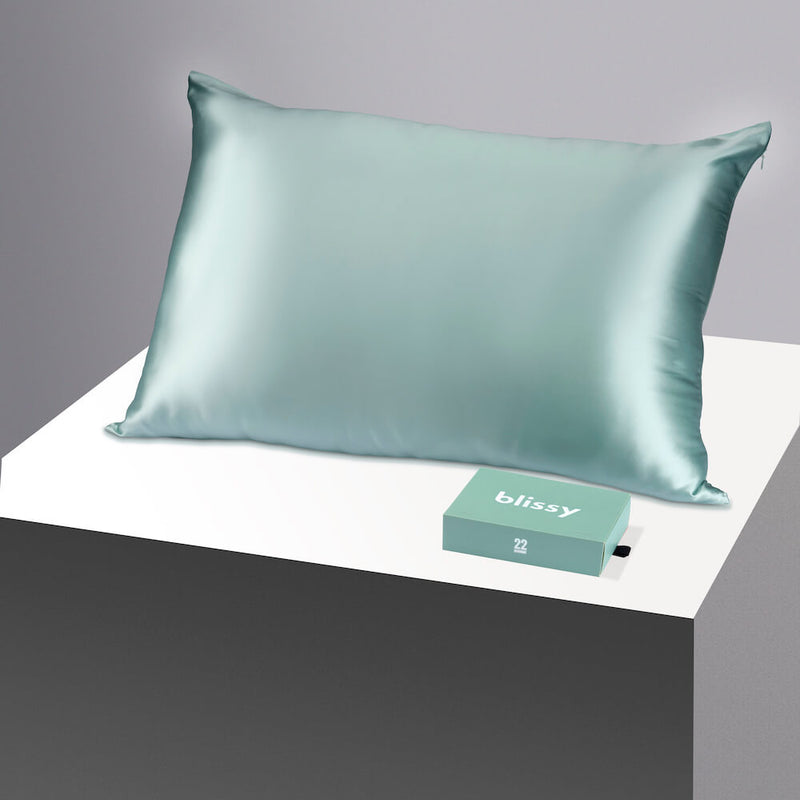 Pillowcase - Mint - King - Blissy King Mint Pillowcase – 22 Momme Mulberry Silk, 100% Silk