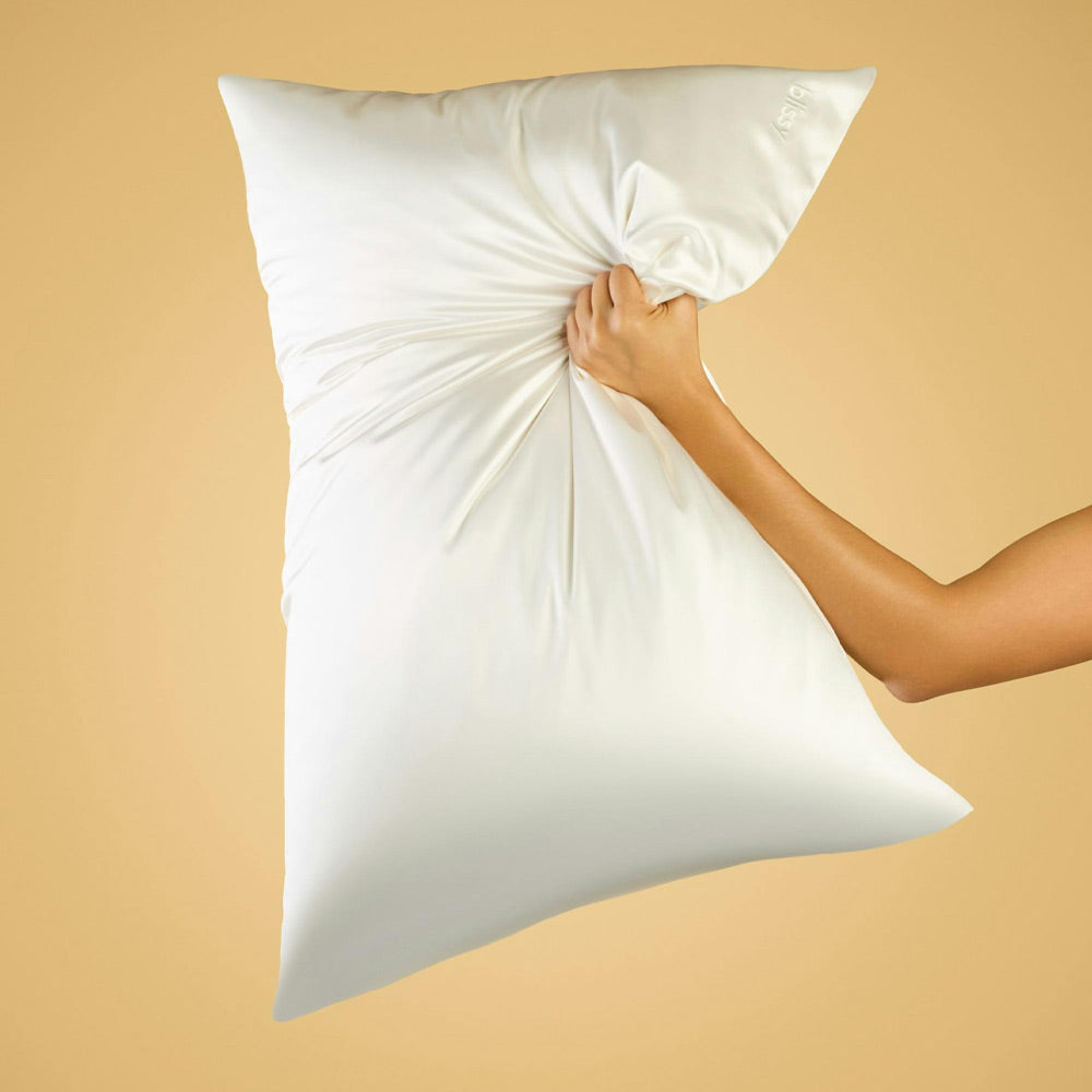Blissy White Silk Pillowcase Detail – Standard