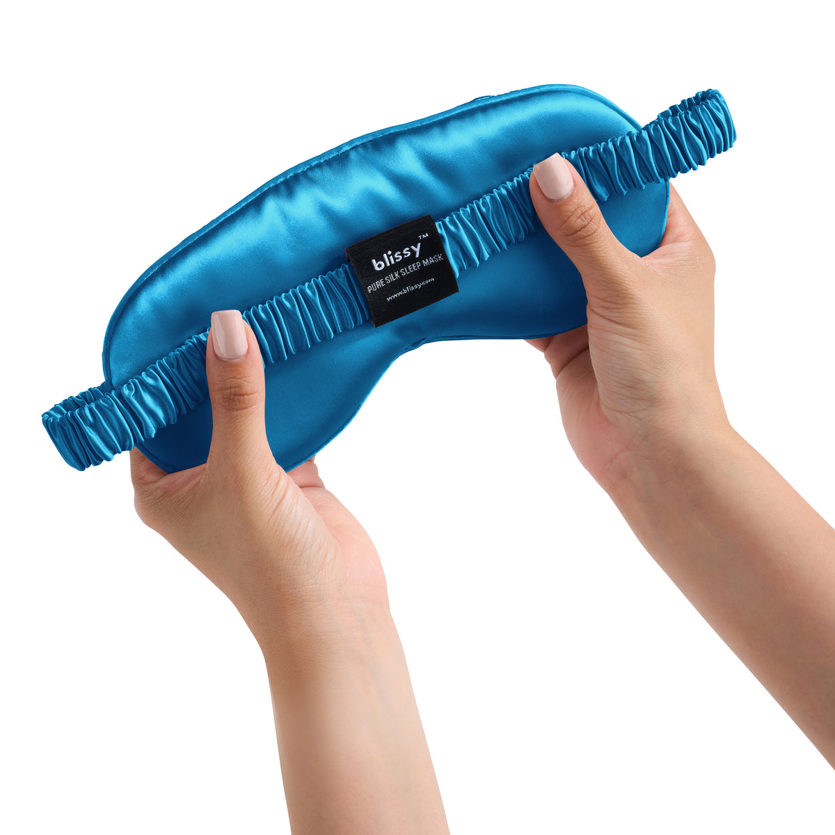 Blissy Aqua Silk Sleep Mask Detail –
