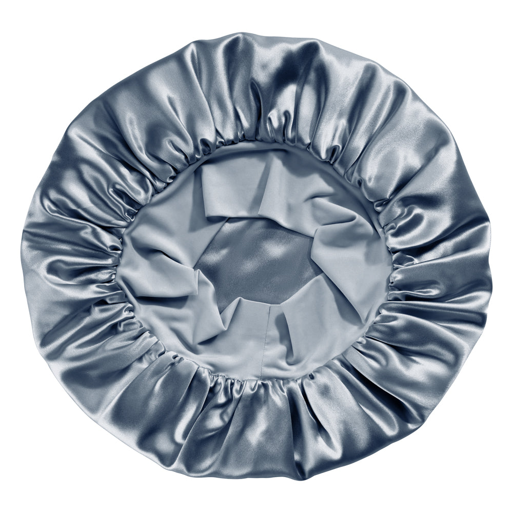 Blissy Ash Blue Silk Blissy Halo Bonnet Detail –