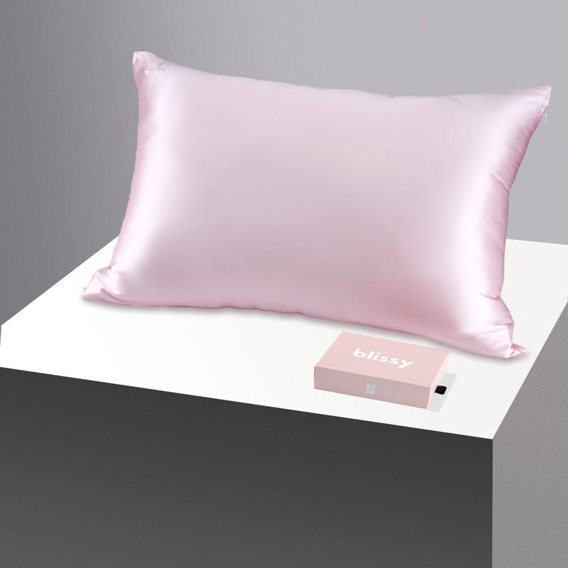 Pillowcase - Blush - Queen - Blissy Queen Blush Pillowcase – 22 Momme Mulberry Silk, 100% Silk