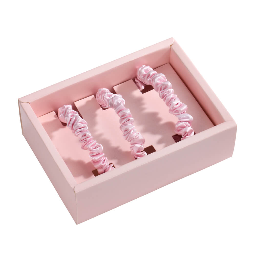 Blissy Mulberry Silk Blissy Skinny Scrunchies – Blush