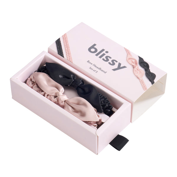 Blissy Bow Headband - Pink, Black