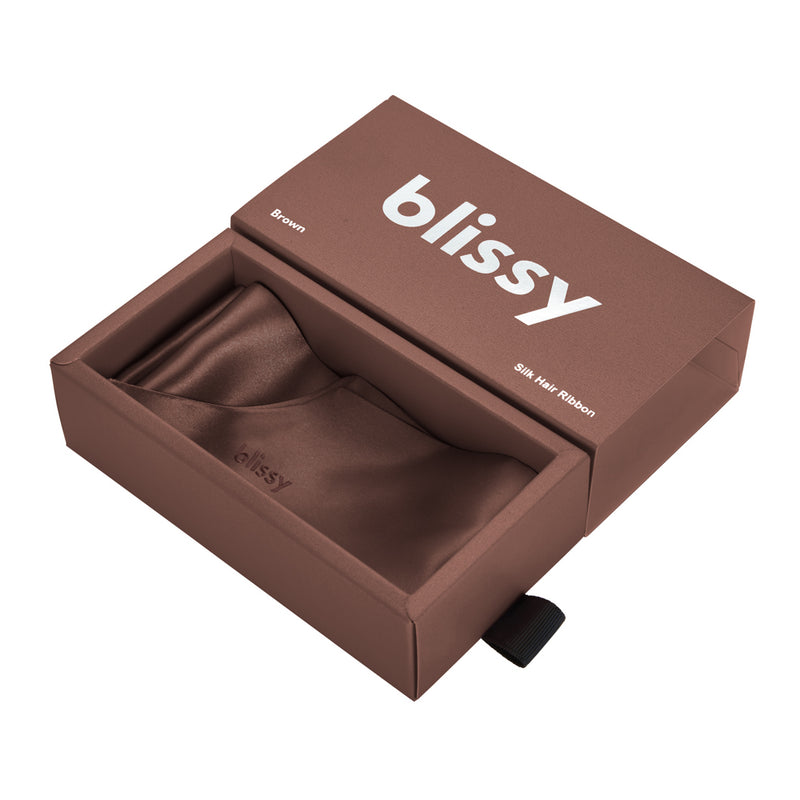 Blissy Hair Ribbon - Chocolate - Blissy Chocolate Blissy Hair Ribbon – 22 Momme Mulberry Silk, 100% Silk