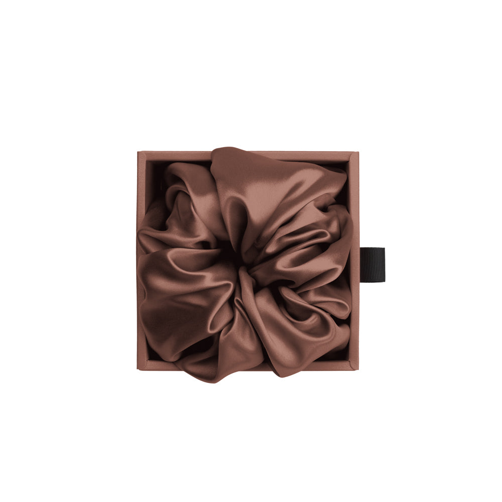 Chocolate Mulberry Silk Blissy Oversized Scrunchie – Blissy