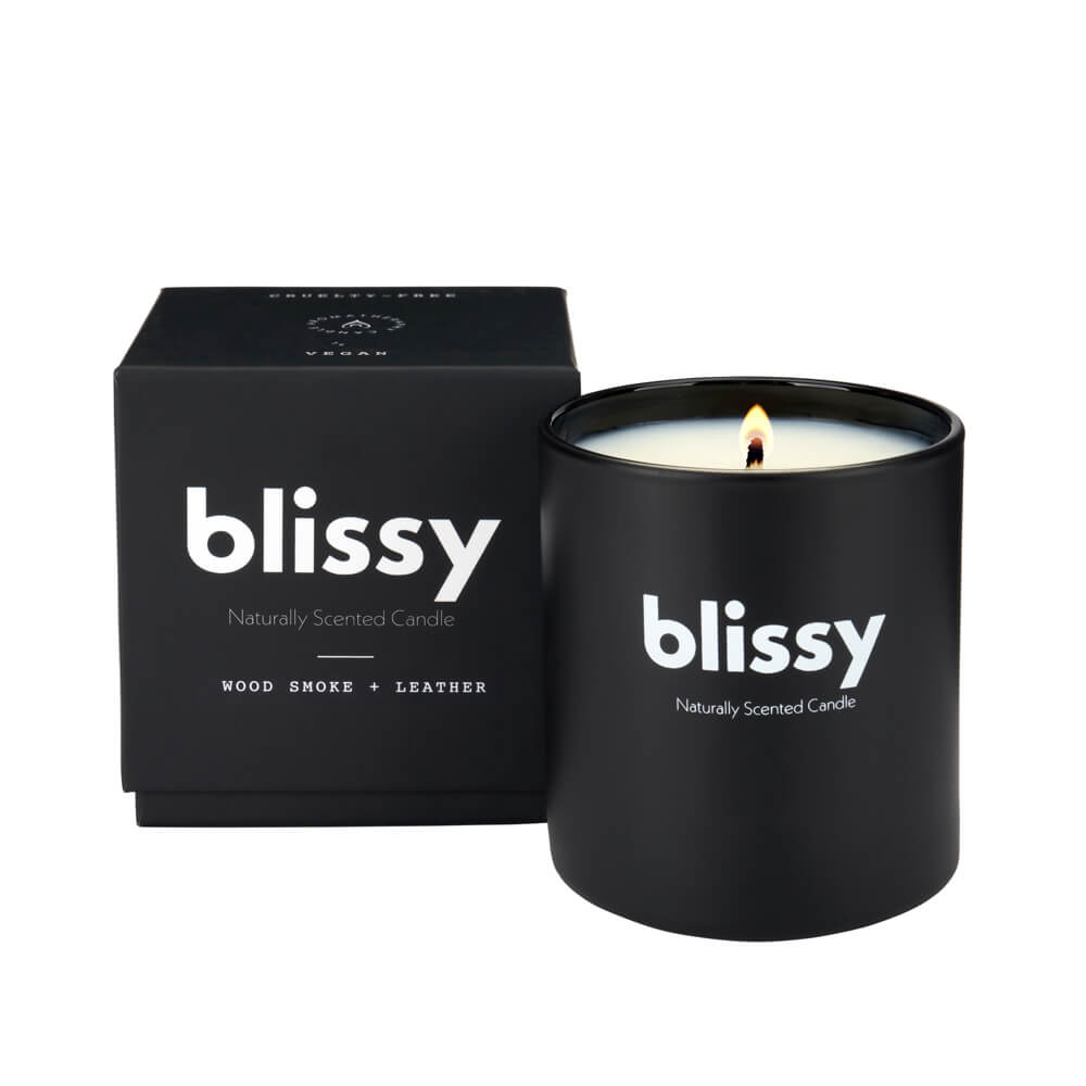 Woodsmoke & Leather Mulberry Silk Blissy Candle – Blissy