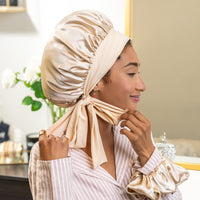 Blissy Bow Bonnet - Champagne