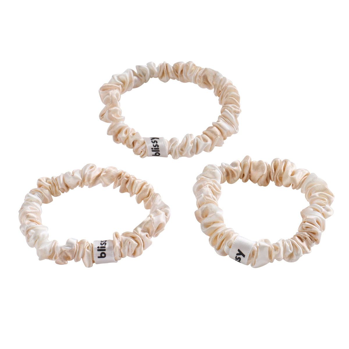 Champagne Marble Blissy Skinny Scrunchies – Blissy Premium Silk