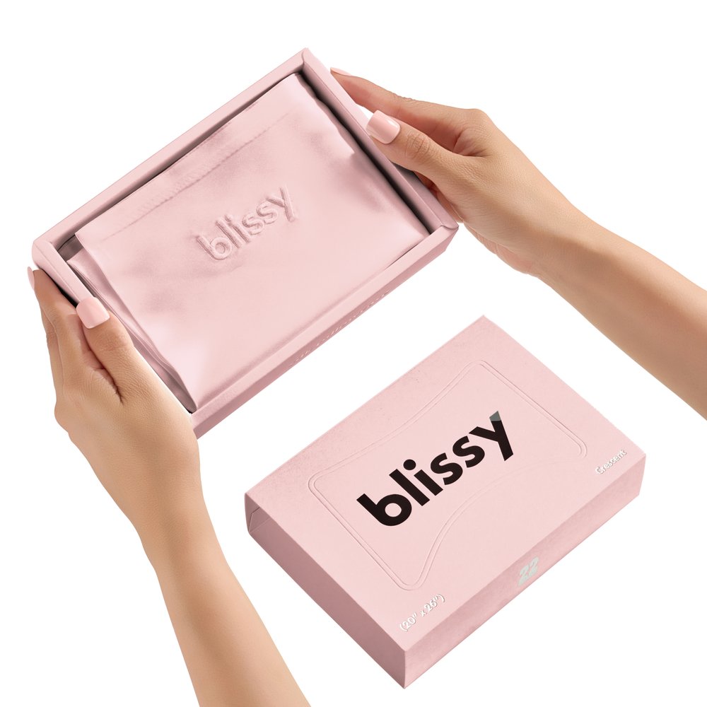Pink Crescent Pillowcase Close-Up – Blissy 22 Momme Silk