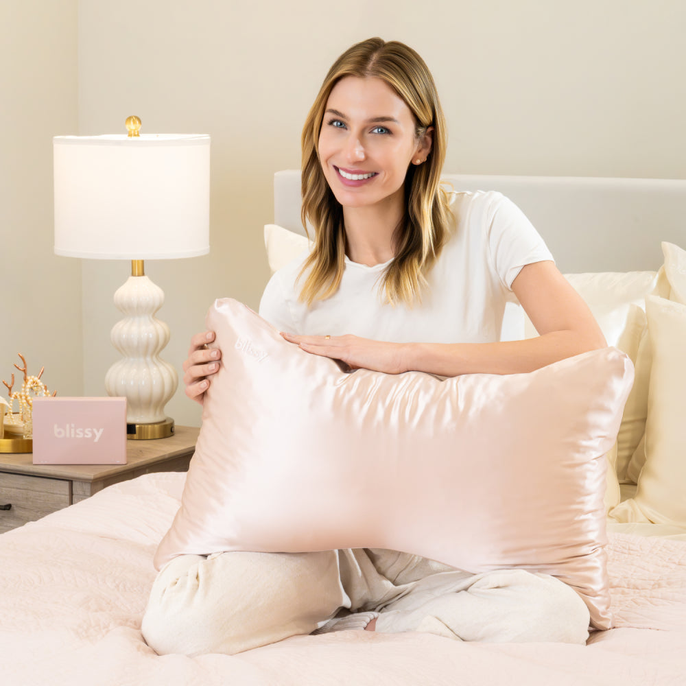 Blissy Mulberry Silk Crescent Pillowcase – Pink King