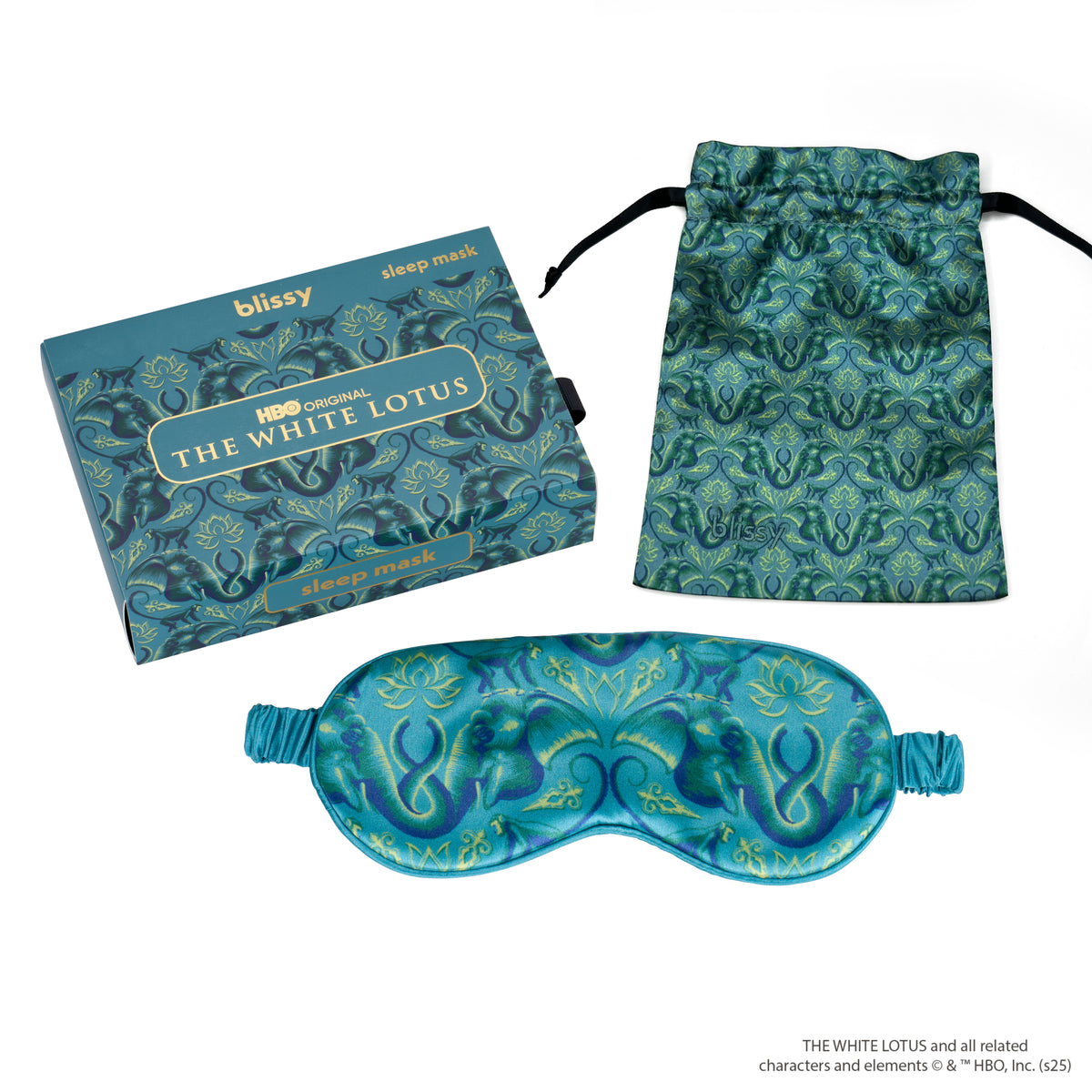 Blissy White Lotus Sleep Mask – 22 Momme Mulberry Silk, 100% Silk