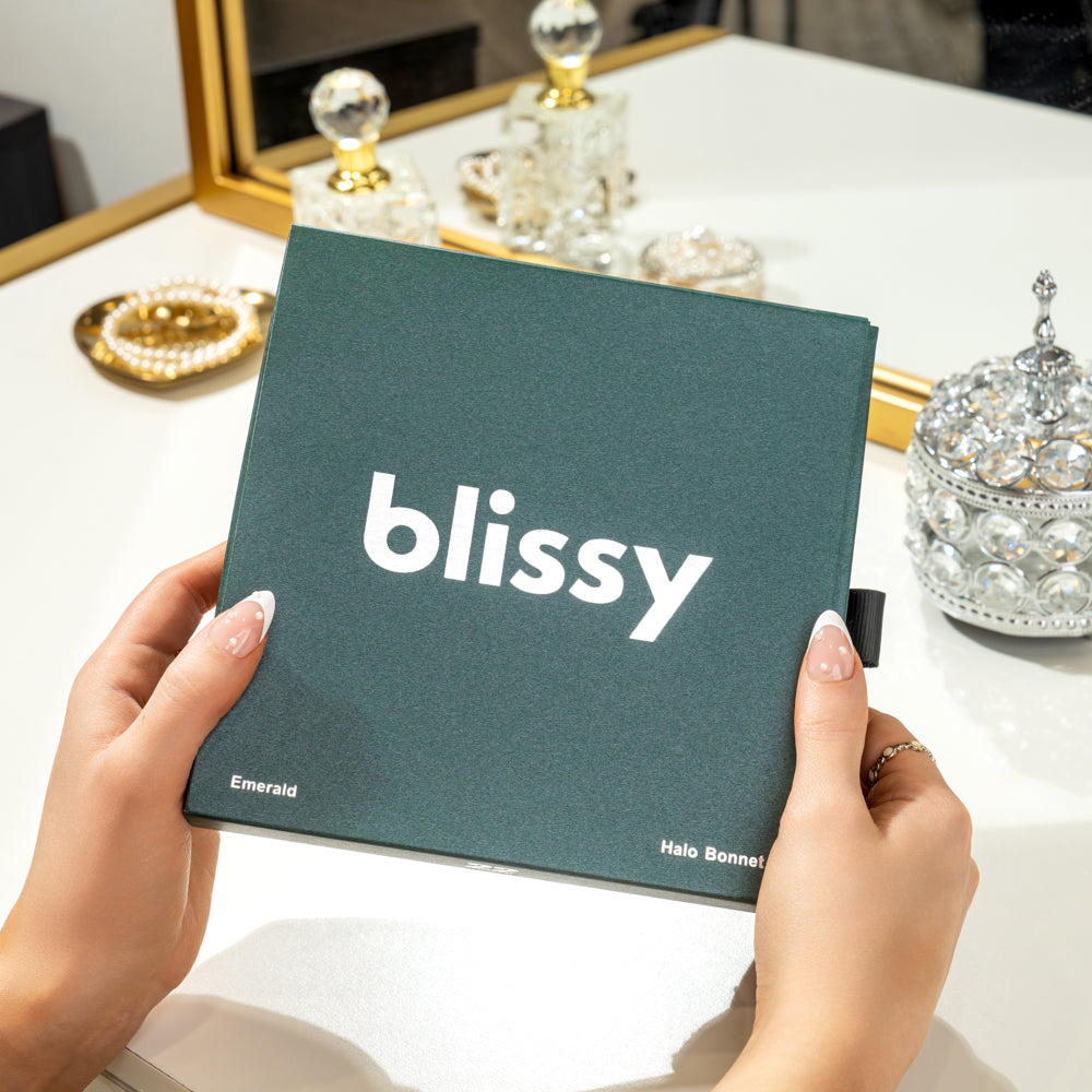 Blissy Emerald Silk Blissy Halo Bonnet Detail –