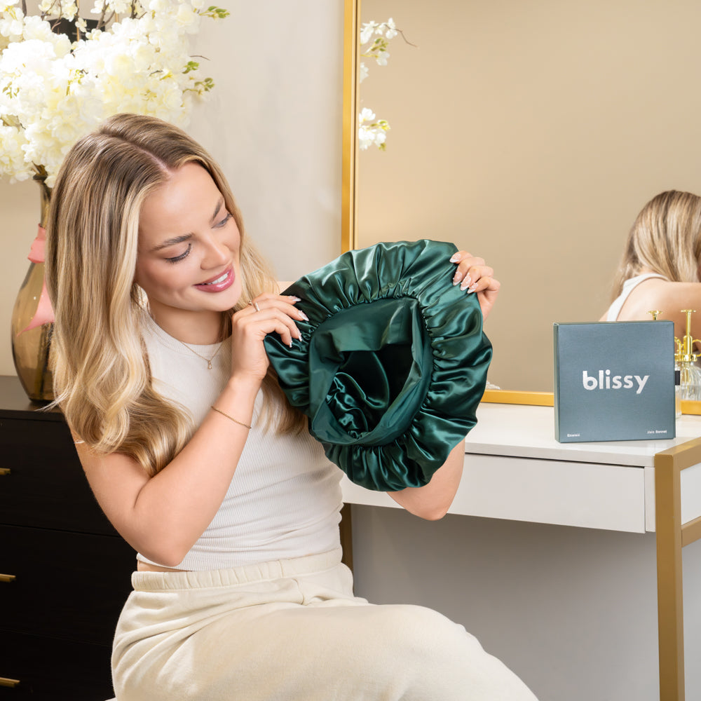 Emerald Blissy Halo Bonnet – Blissy Premium Silk