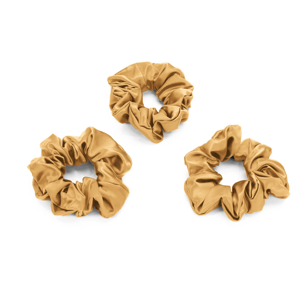 Blissy Gold Silk Blissy Scrunchies Detail –