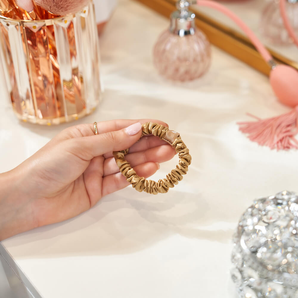 Gold Blissy Skinny Scrunchies – Blissy Premium Silk
