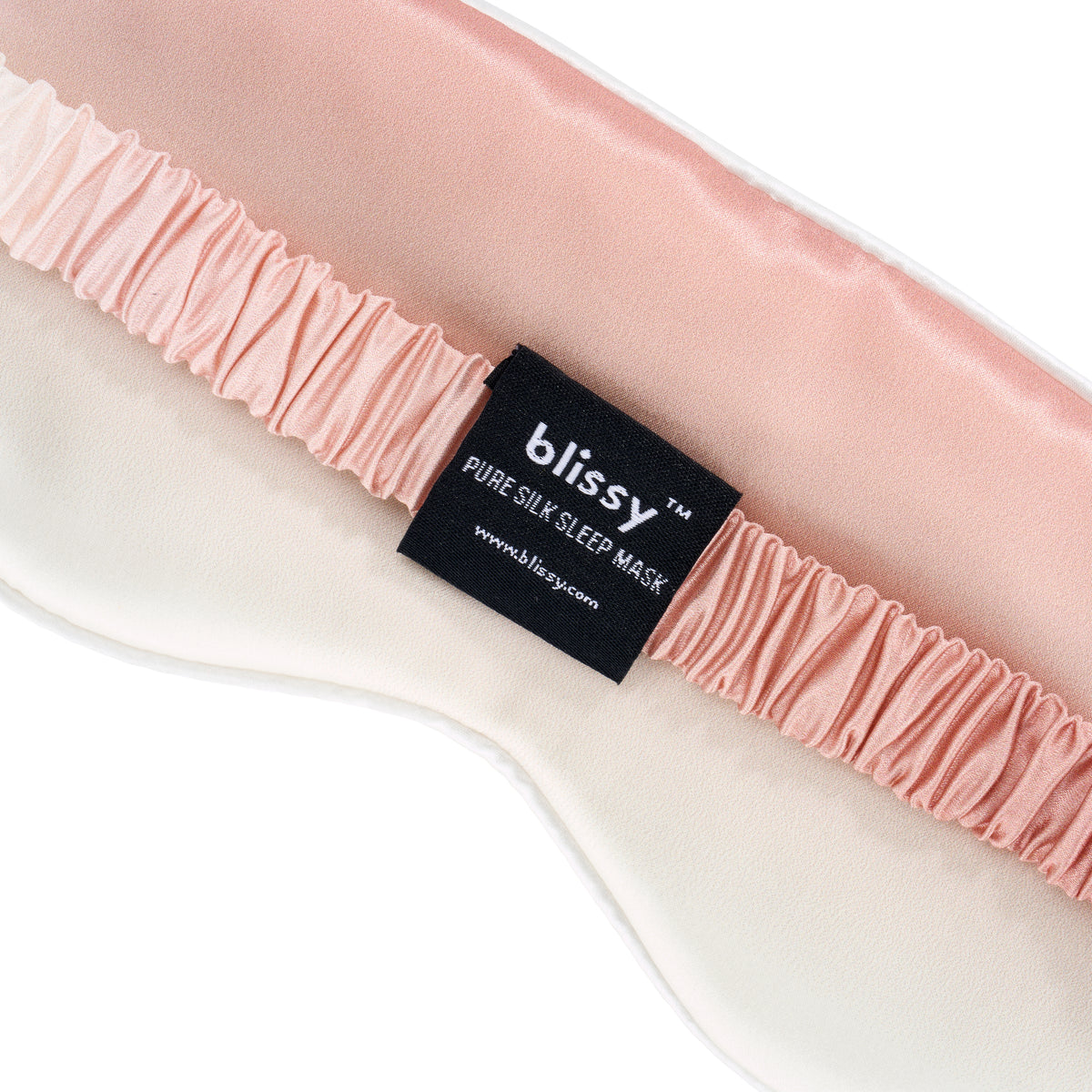 Blissy Rose Gold Ombre Silk Sleep Mask Detail –