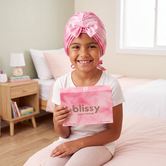 Blissy Junior Bow Bonnet - Pink Tie Dye
