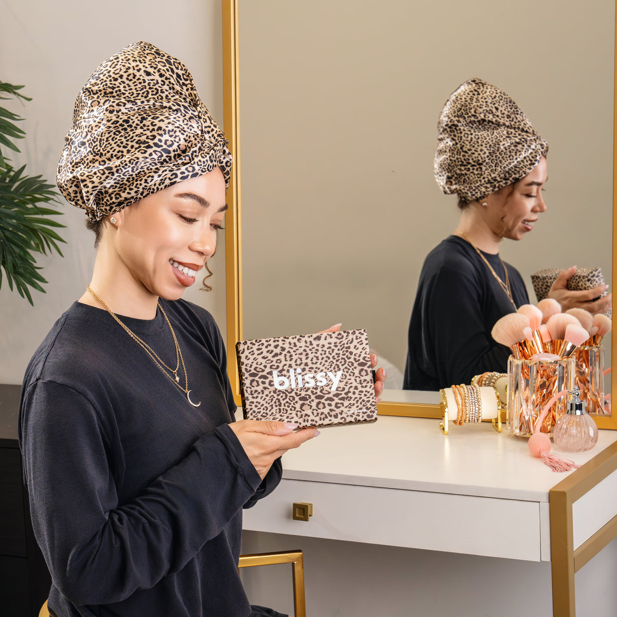 Blissy Bonnet - Leopard - Large