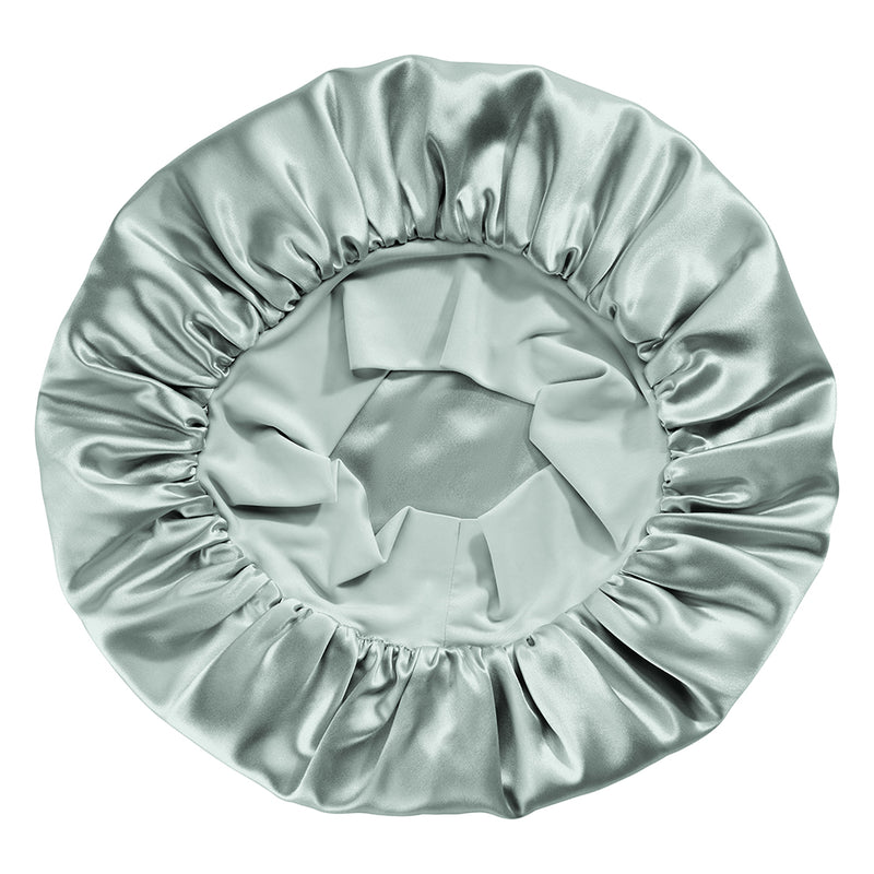 Matcha Blissy Halo Bonnet Close-Up – Blissy 22 Momme Silk