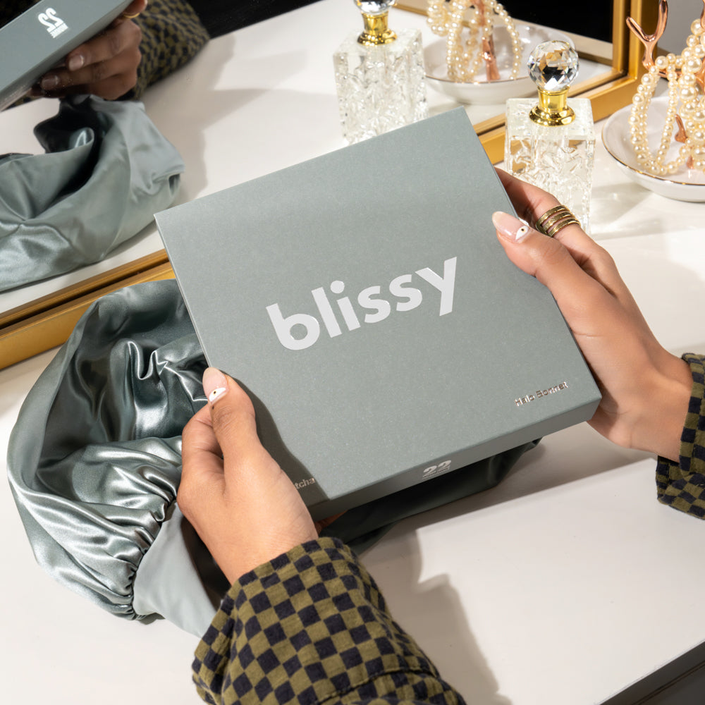 Blissy Matcha Silk Blissy Halo Bonnet Detail –