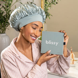 Blissy Matcha Blissy Halo Bonnet Lifestyle – Mulberry Silk