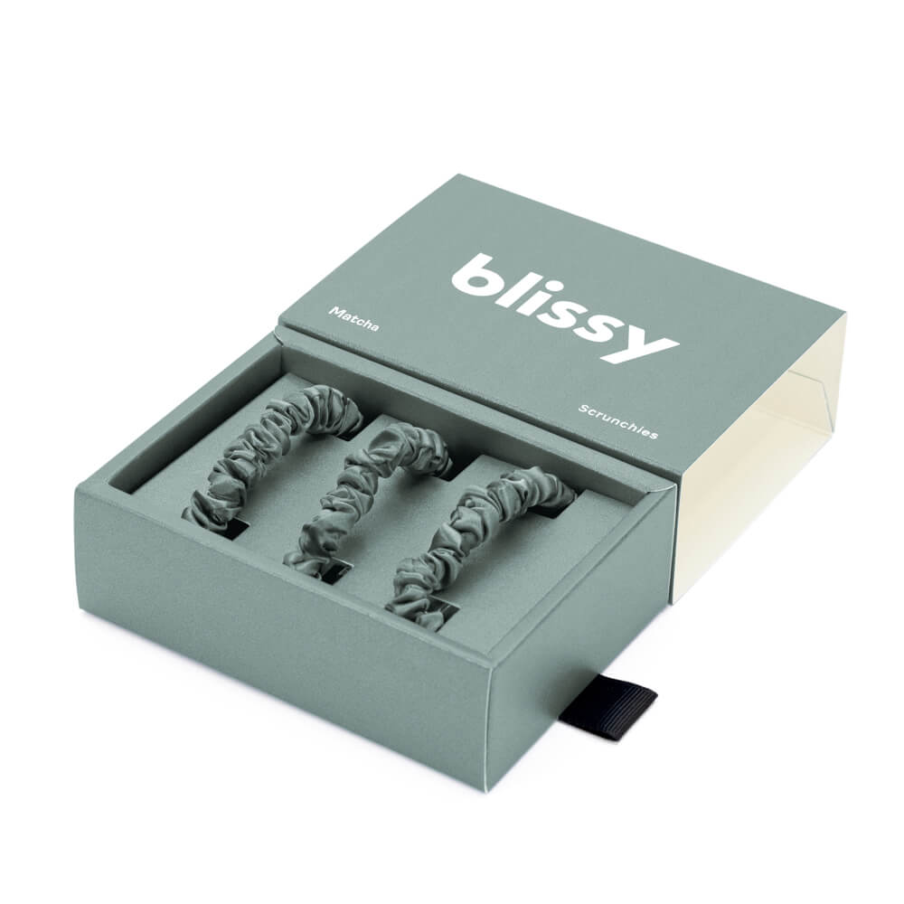 Blissy 100% Mulberry Silk Hair Ties Blissy Silk Skinny Scrunchies (3-Pack) Lifestyle – Mulberry Silk