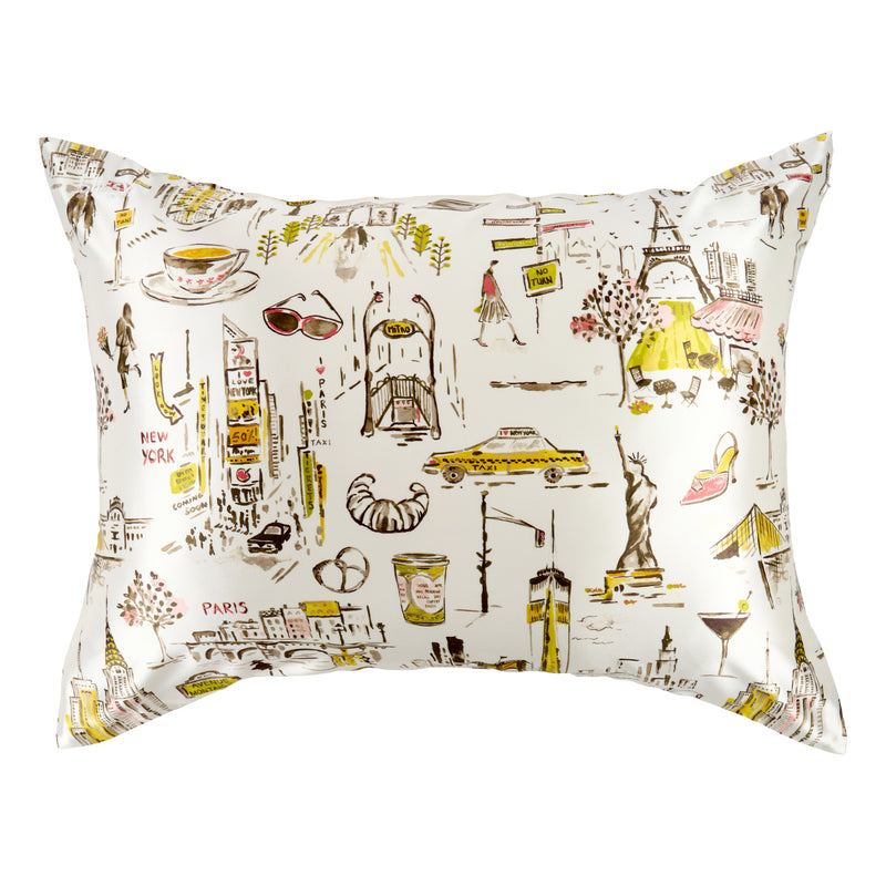 Pillowcase - Nicole Miller - NY  to Paris - Queen
