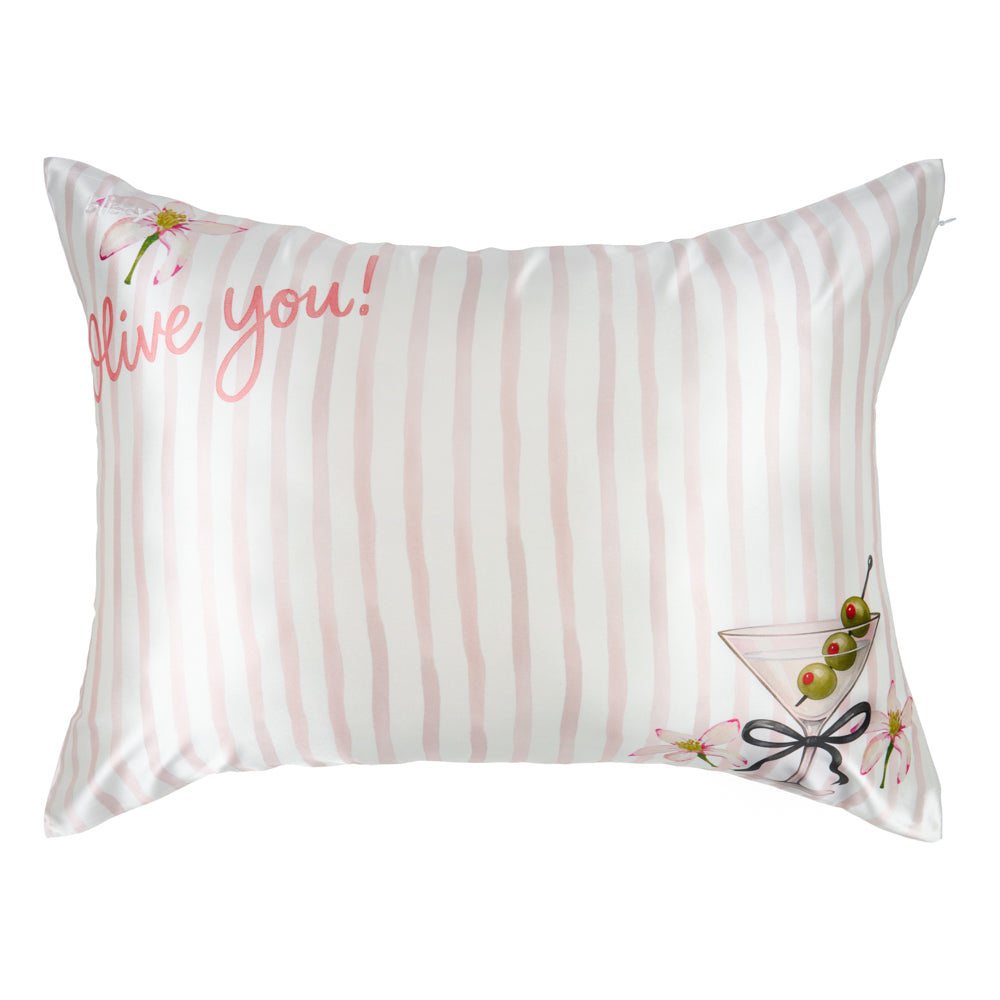 Blissy Olive You Silk Pillowcase Detail – Standard