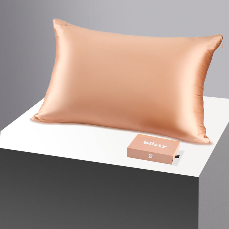 Pillowcase - Peach - Queen - Blissy Queen Peach Pillowcase – 22 Momme Mulberry Silk, 100% Silk
