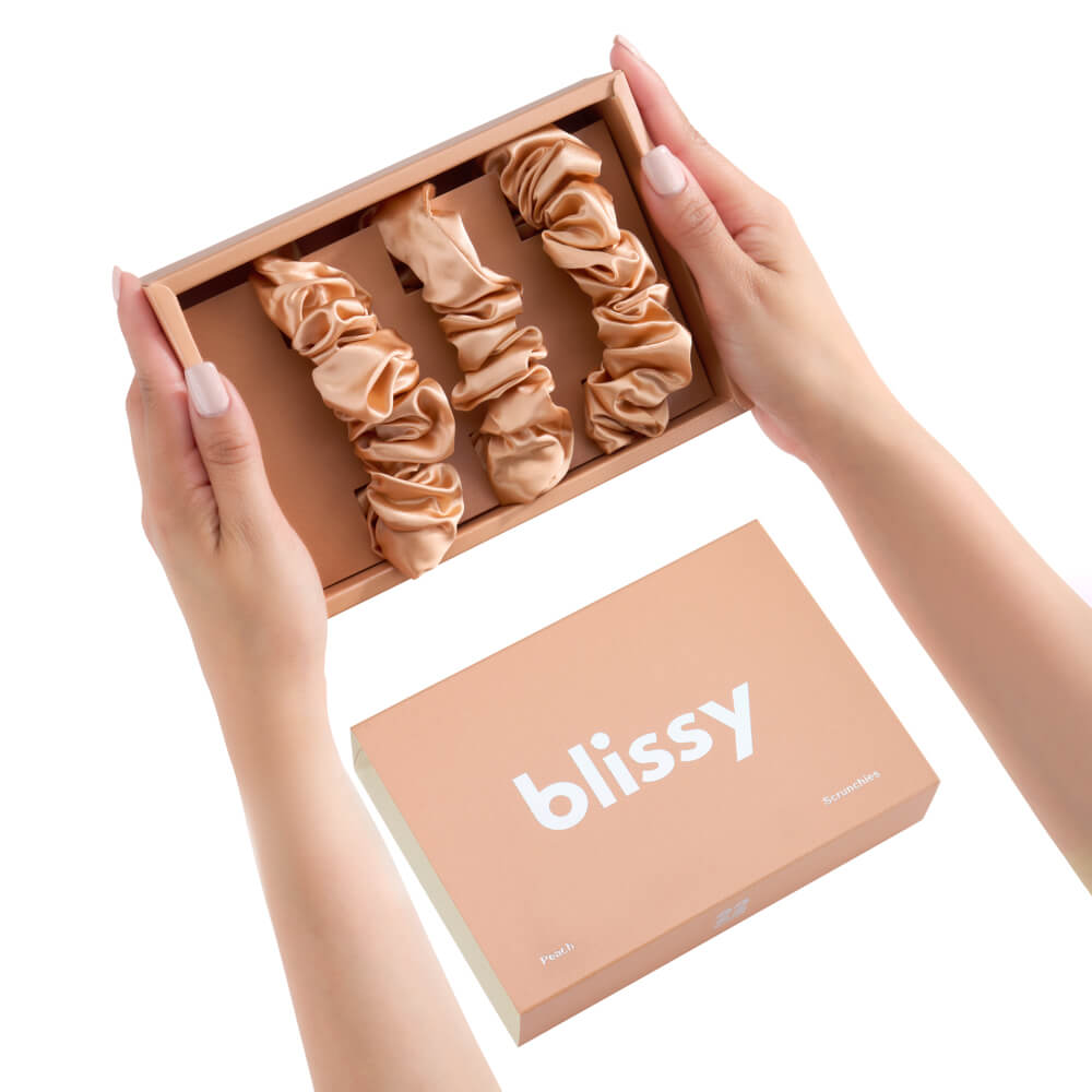Blissy Peach Silk Blissy Scrunchies Detail –