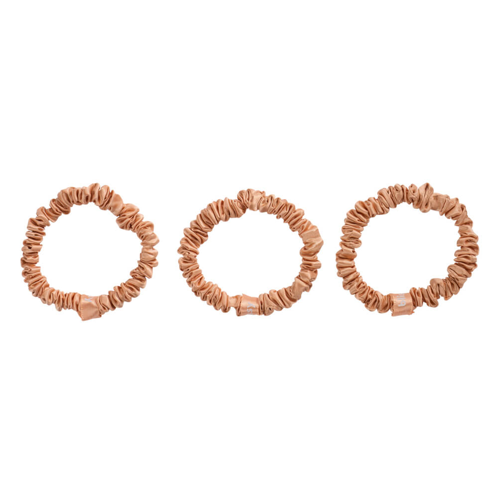 Blissy Peach Silk Blissy Skinny Scrunchies Detail –