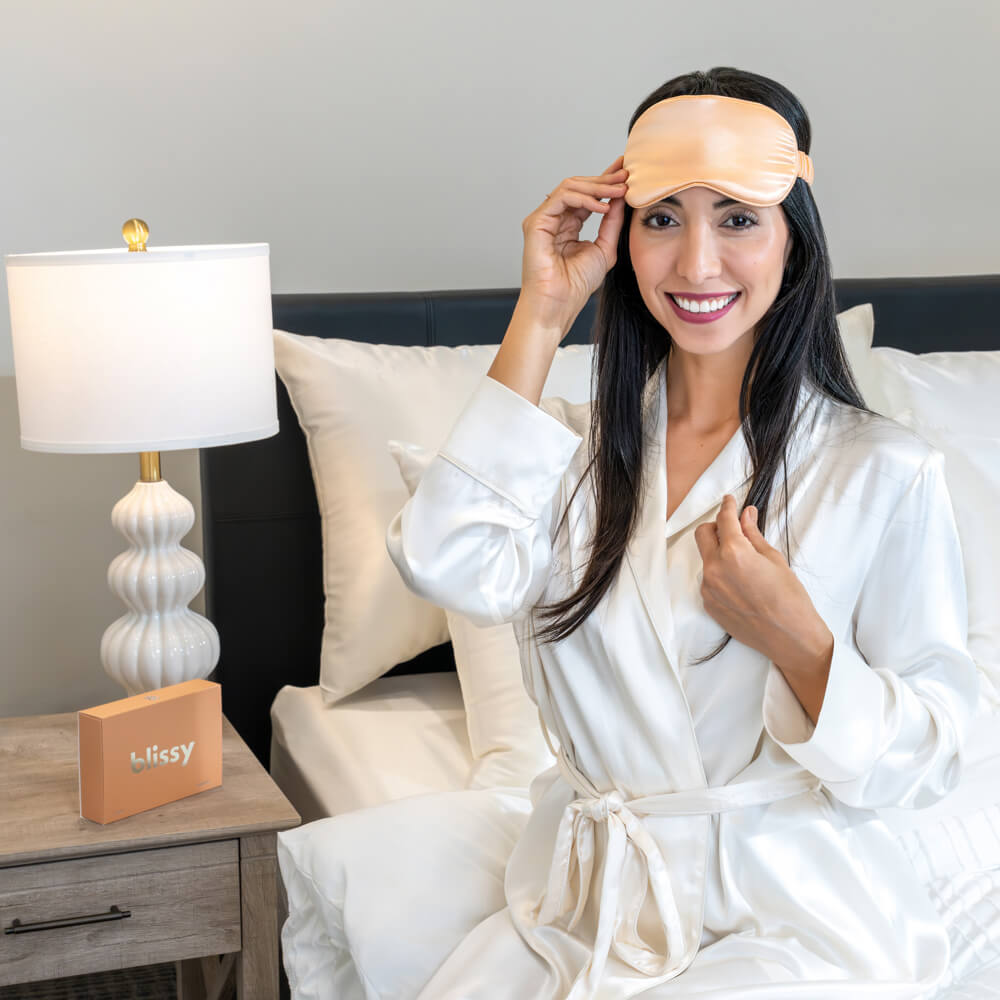 Blissy Mulberry Silk Sleep Mask – Peach