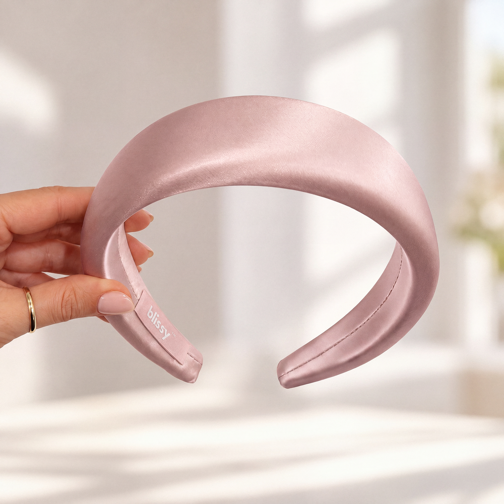 Blissy Pink Hoop Headband – 22 Momme Mulberry Silk, 100% Silk