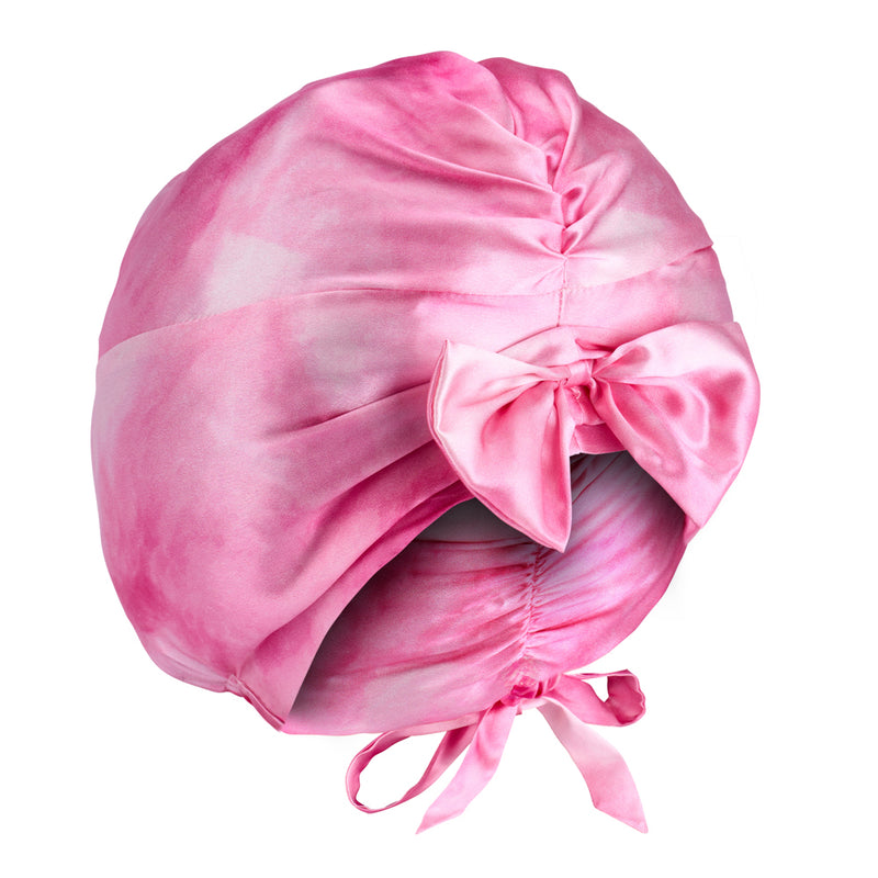 Blissy Junior Bow Bonnet - Pink Tie Dye