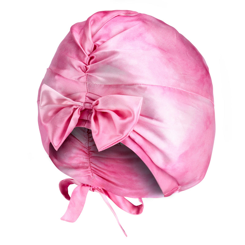 Blissy Junior Bow Bonnet - Pink Tie Dye