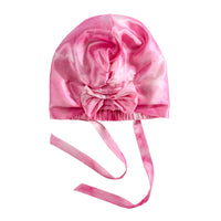 Blissy Junior Bow Bonnet - Pink Tie Dye