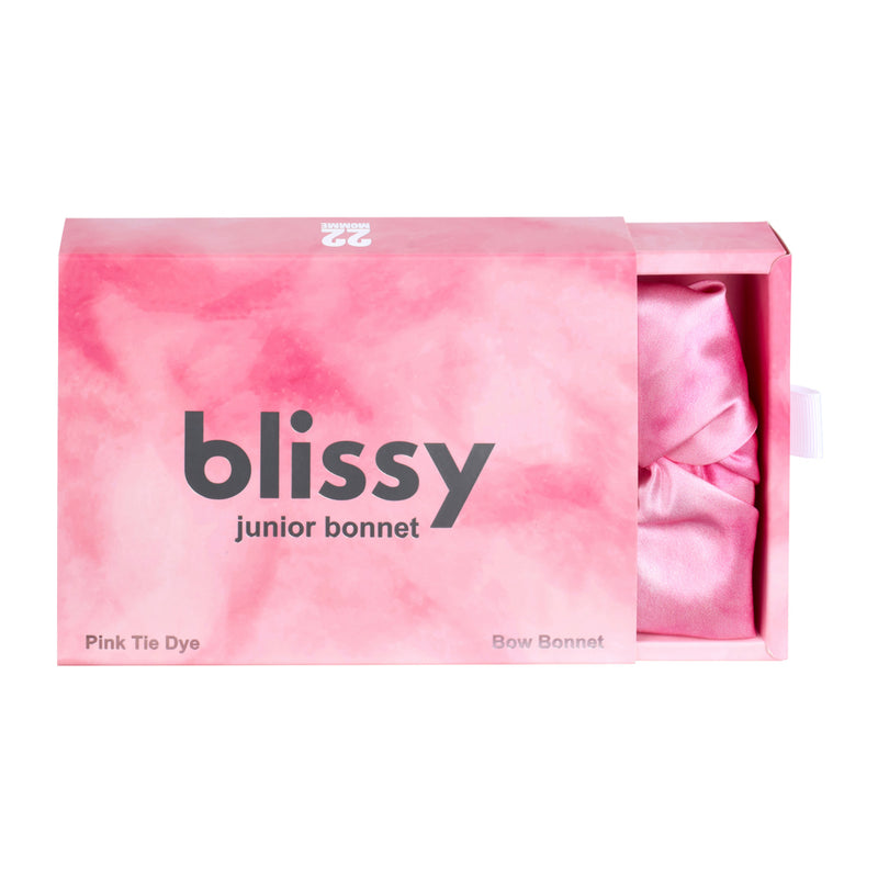 Blissy Junior Bow Bonnet - Pink Tie Dye