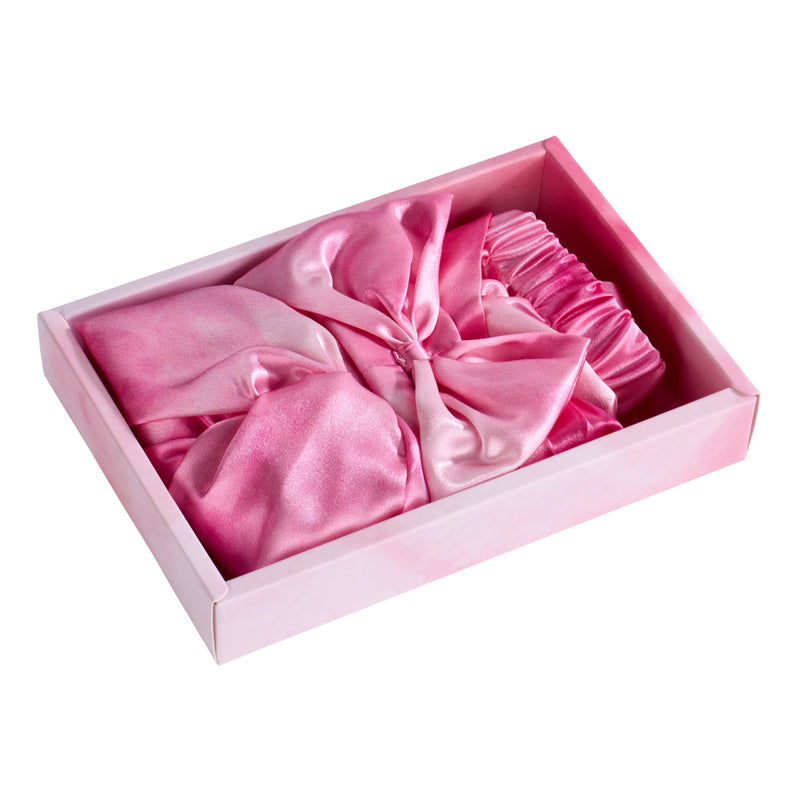 Blissy Junior Bow Bonnet - Pink Tie Dye