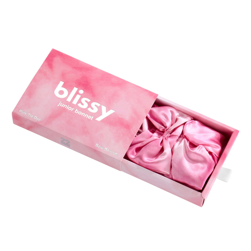 Blissy Junior Bow Bonnet - Pink Tie Dye