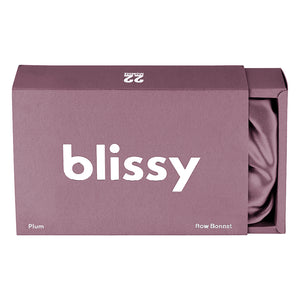 Plum Blissy Bow Bonnet Close-Up – Blissy 22 Momme Silk