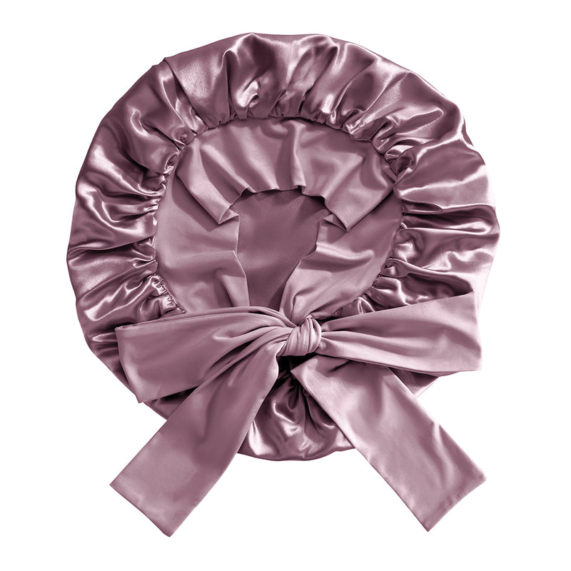 Blissy Plum Silk Blissy Bow Bonnet Detail –
