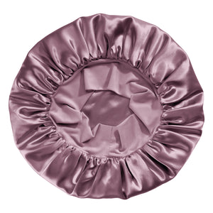 Plum Blissy Halo Bonnet Close-Up – Blissy 22 Momme Silk