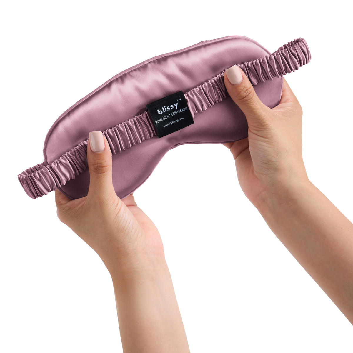 Plum Sleep Mask Close-Up – Blissy 22 Momme Silk