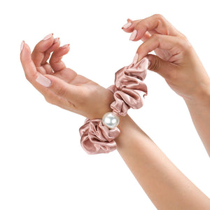 Blissy Pearl Scrunchies - Rose Gold