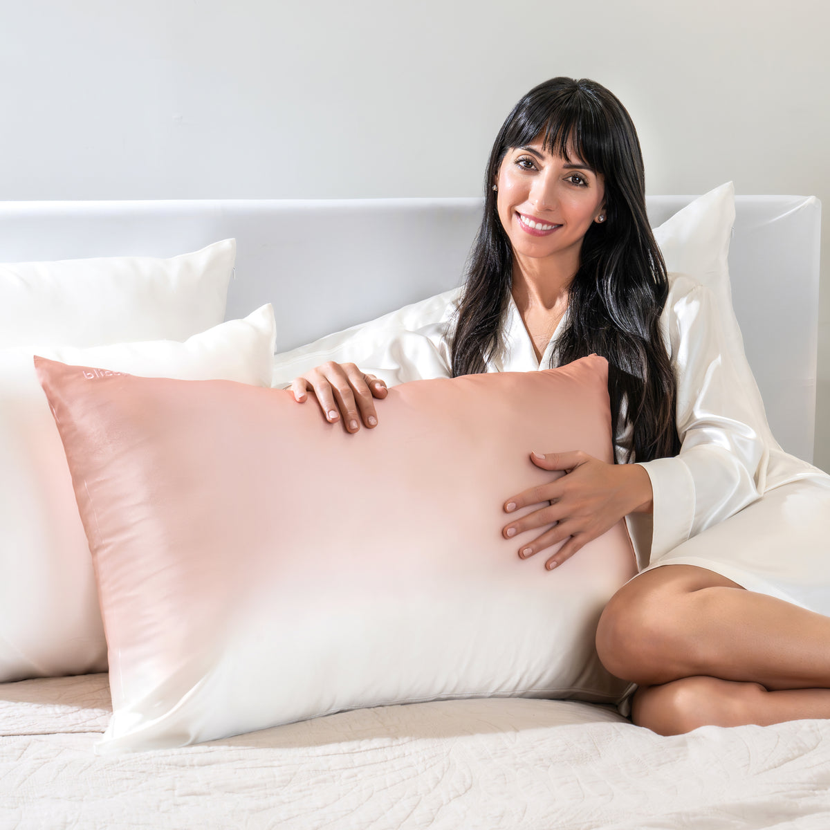 Blissy Mulberry Silk Pillowcase – Rose Gold Ombre King