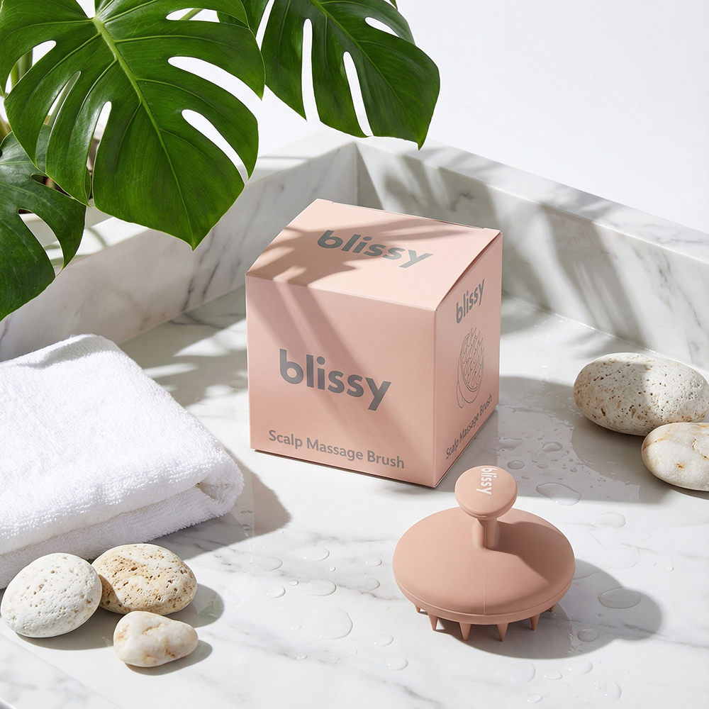 Nude Blissy Scalp Massage Brush – Blissy Premium Silk